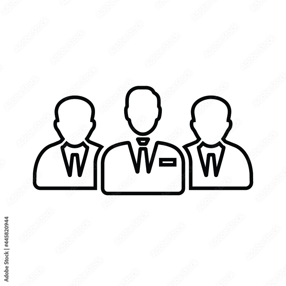 Managers, group line icon. Outline vector. Managers, group line icon. Outline vector.