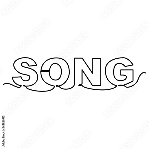 one line continuous drawing song letter word