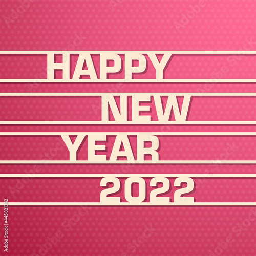 Happy new year 2022 Text Design vector.