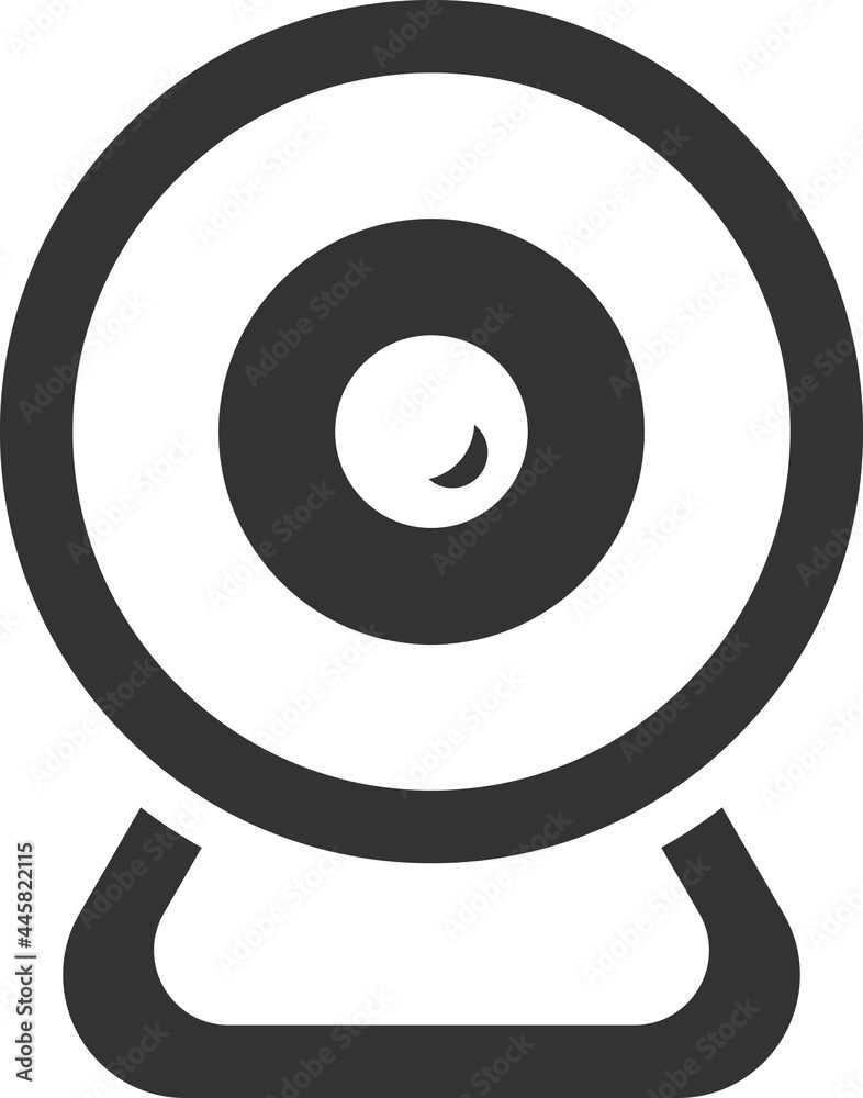 Flat black vector webcam icon for video transmission. Flat black vector webcam icon for video transmission.