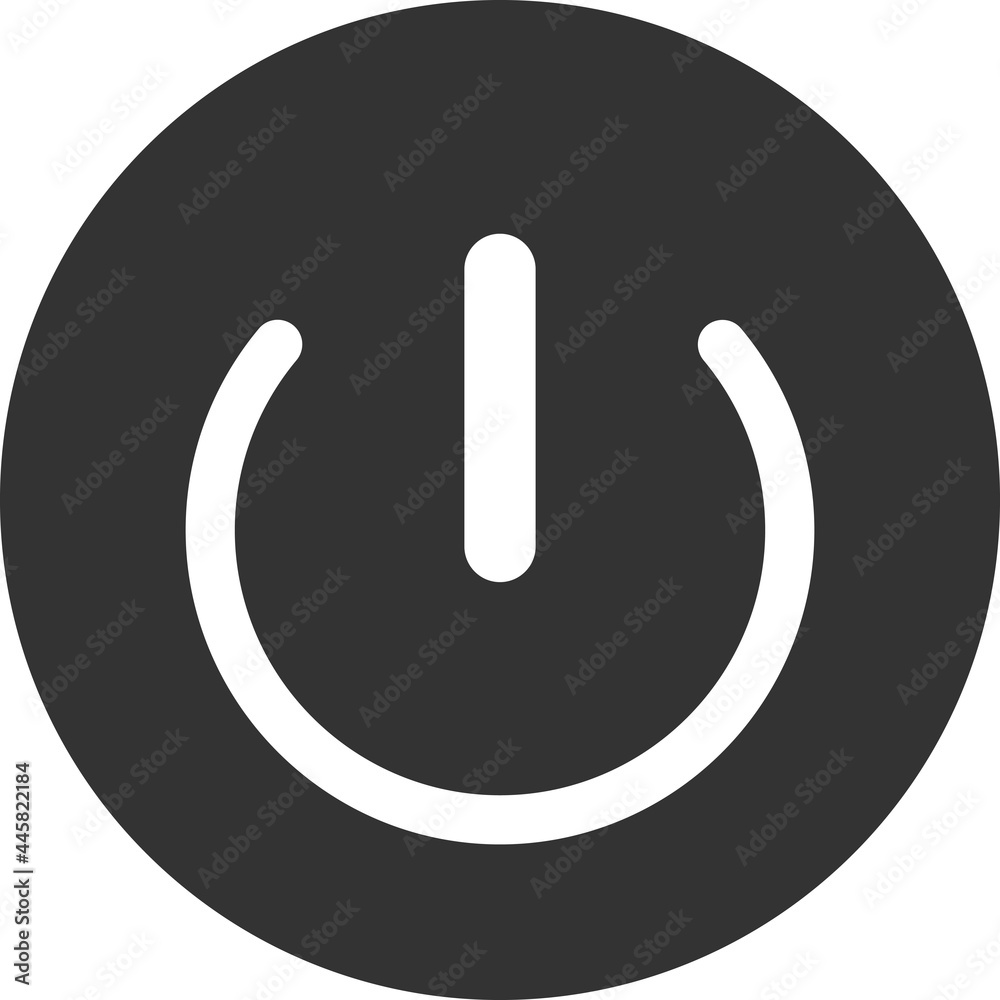 Flat black vector power off icon. The vector image.
