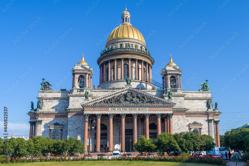 View of the Issakievsky Cathedral on a sunny June day, Saint Petersburg