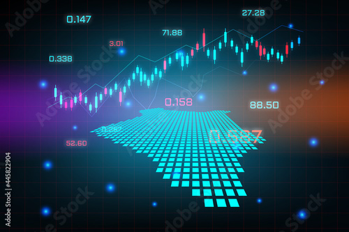 Stock market background or forex trading business graph chart for financial investment concept of Kenya map. business idea and technology innovation design.