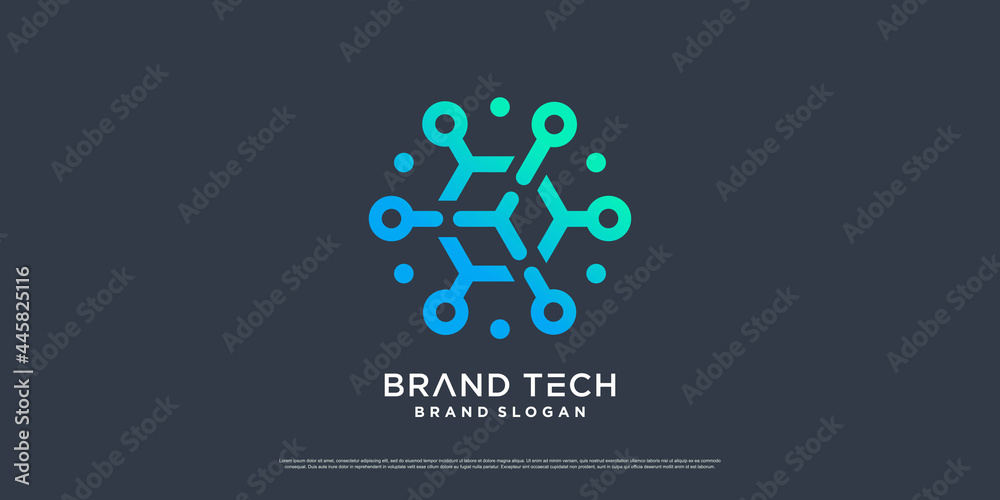 Fototapeta premium Globe logo design with modern technology concept Premium Vector part 5