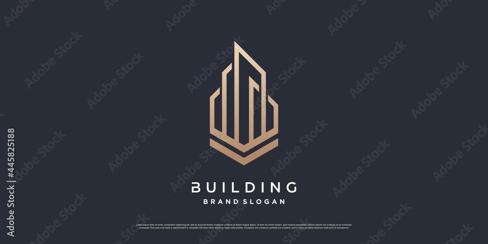 Building logo template with modern unique concept Premium Vector part 3