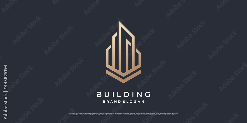 Building logo template with modern unique concept Premium Vector part 4