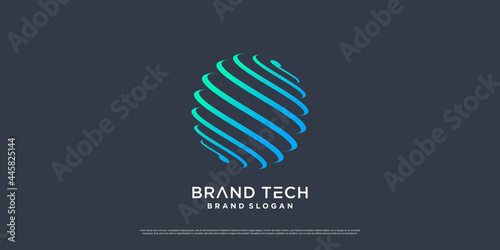 Globe logo design with modern technology concept Premium Vector part 1