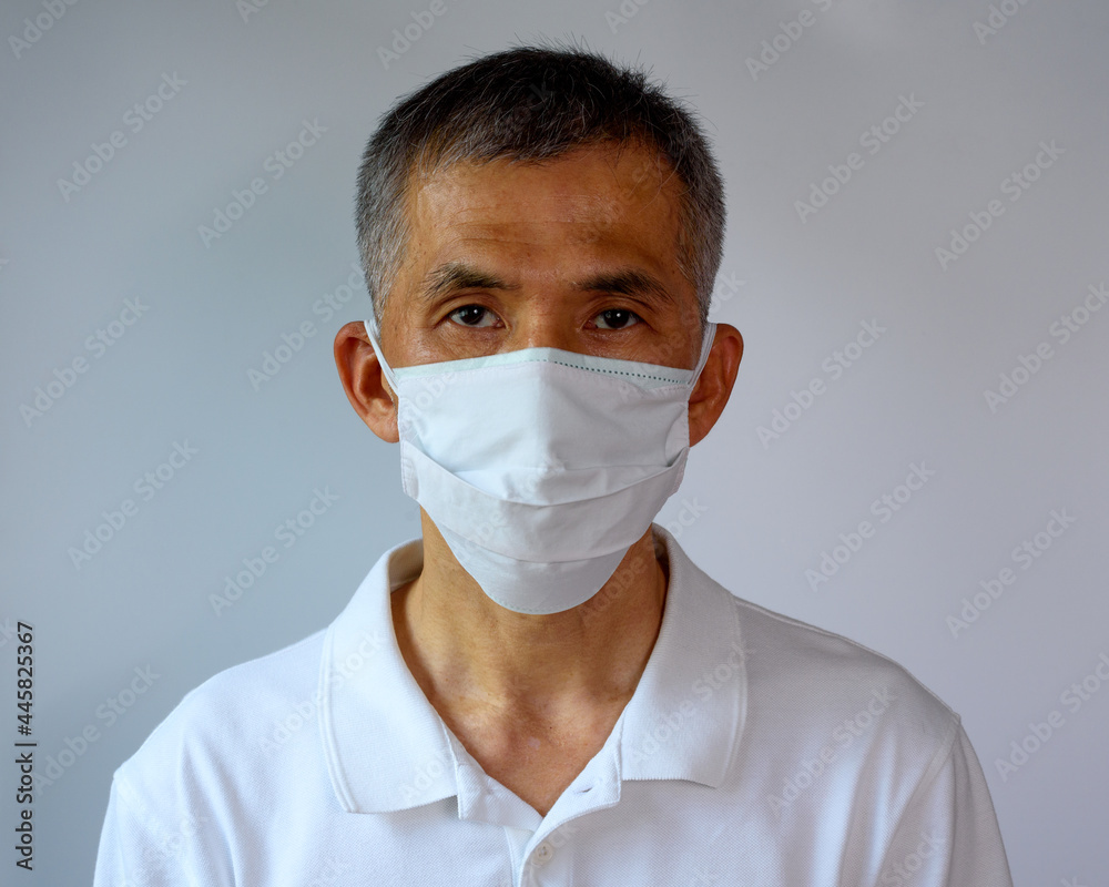 Adult wearing double face mask for highly protection Adult wearing double face mask for highly protection