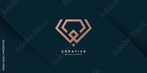 Diamond logo template with creative line concept Premium Vector part 2