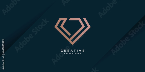 Diamond logo template with creative line concept Premium Vector part 5