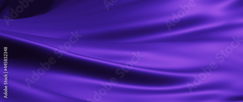 3d render of purple cloth. iridescent holographic foil. abstract art fashion background.