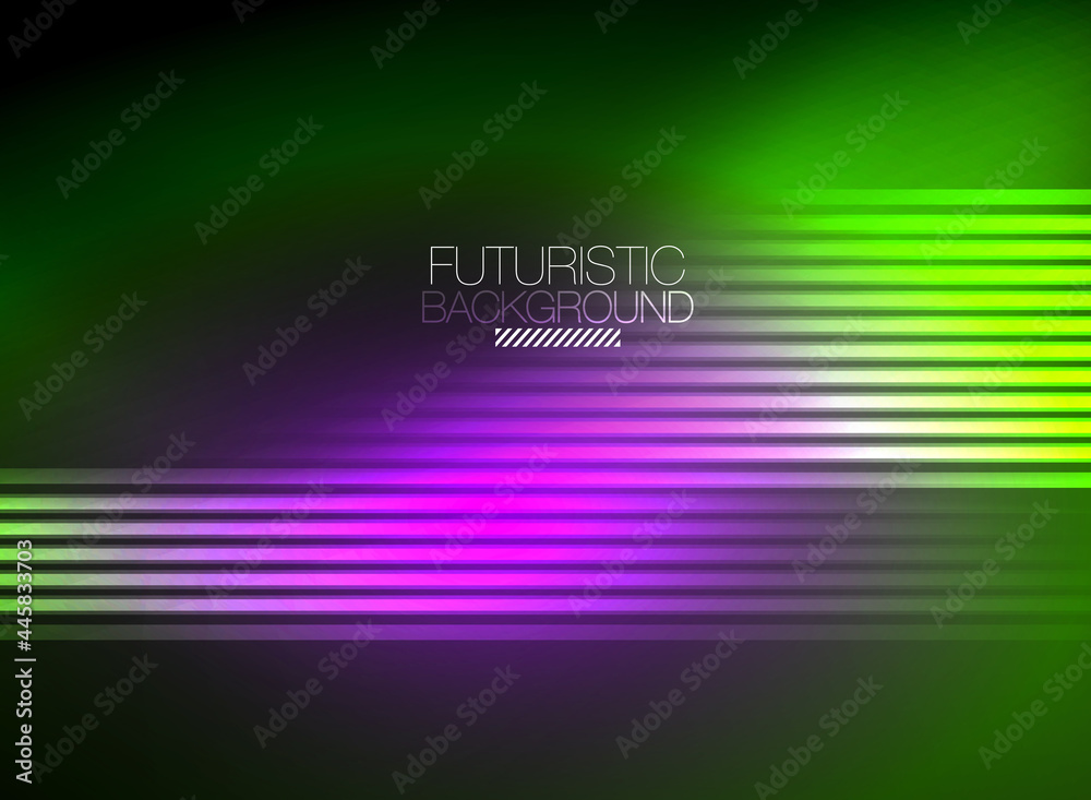Bright neon color techno abstract background, shiny glowing neon lines in the dark background Bright neon color techno abstract background, shiny glowing neon lines in the dark background