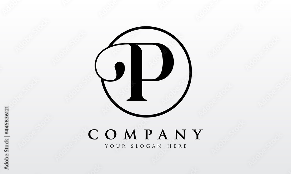 Initial P letter Black Color with White Background Logo Design vector Template. Creative Letter P Logo Design