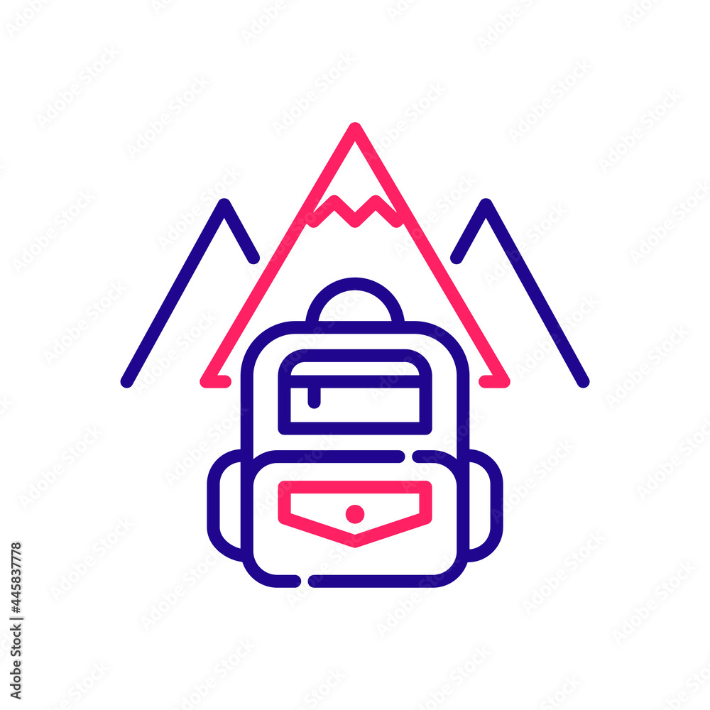 Backpack vector 2 colours icon style illustration. EPS 10 file
