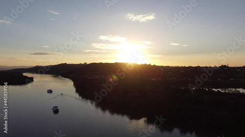 sunset over the river