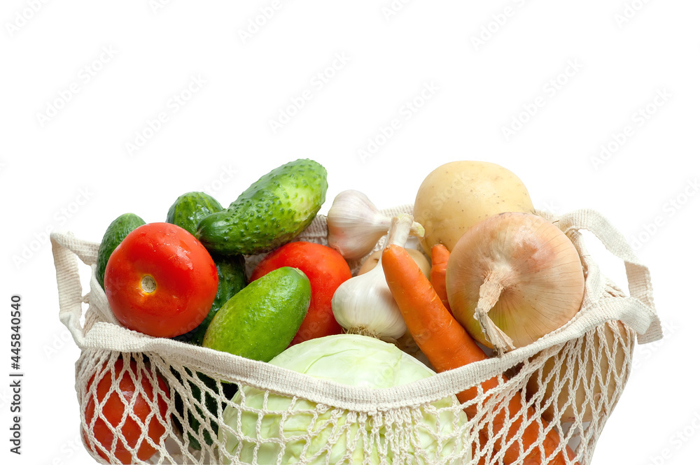 Healthly food. vegetables in a bag isolated on white background Healthly food. vegetables in a bag isolated on white background
