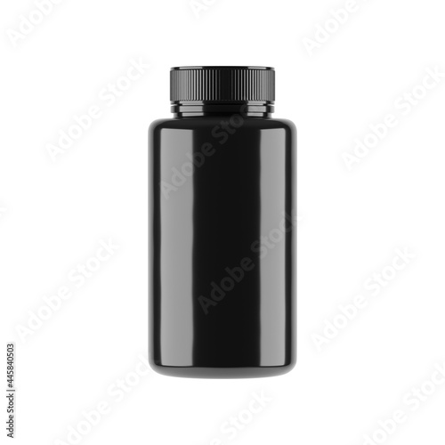 Plastic opaque bottle isolated on white background, 3D illustration.