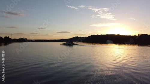 sunset over the river