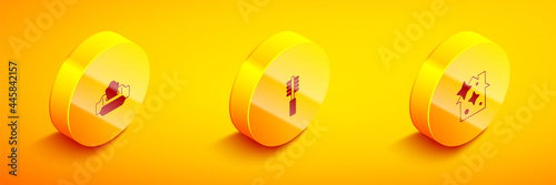 Set Isometric Wet wipe pack, Toilet brush and Home cleaning service icon. Vector