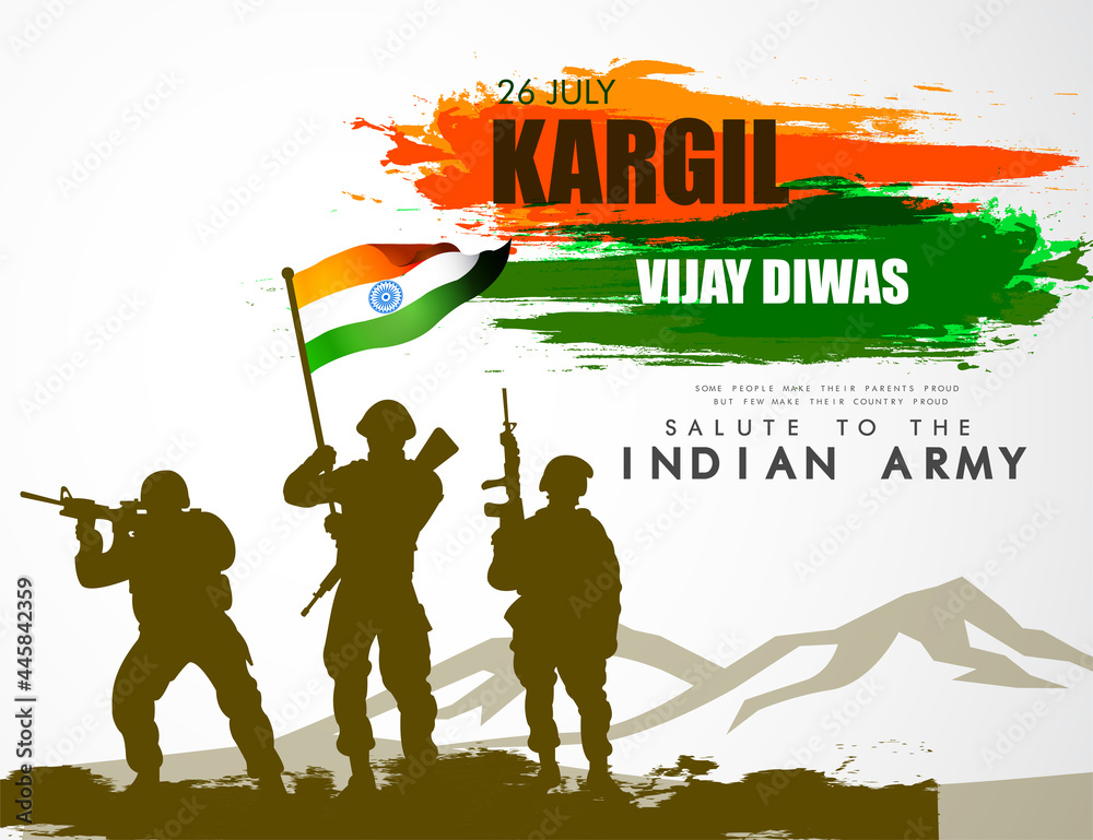 Kargil Vijay Diwas, banner or poster. Vector illustration of Poster for