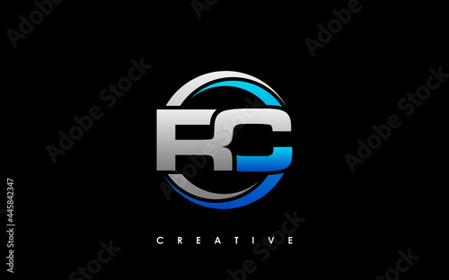 RC Letter Initial Logo Design Template Vector Illustration