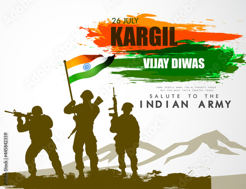 
Kargil Vijay Diwas, banner or poster. Vector illustration of Poster for salute indian army, amar jawan jyoti - background
