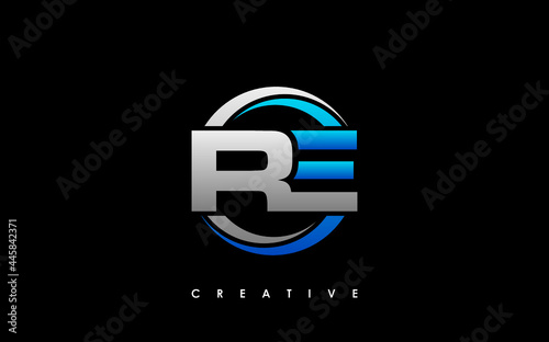 RE Letter Initial Logo Design Template Vector Illustration
