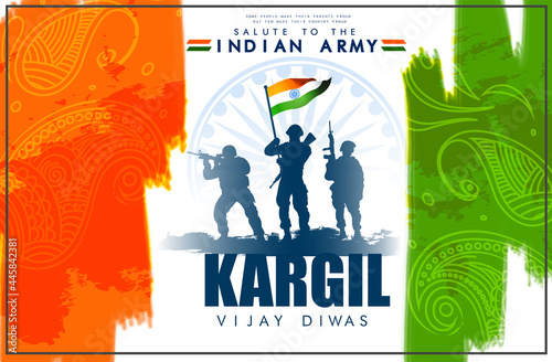 
Kargil Vijay Diwas, banner or poster. Vector illustration of Poster for salute indian army, amar jawan jyoti - background