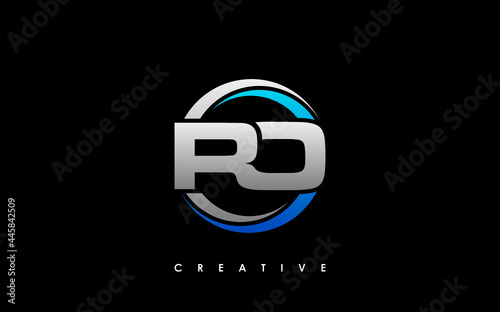 Fotografie RO Letter Initial Logo Design Template Vector Illustration