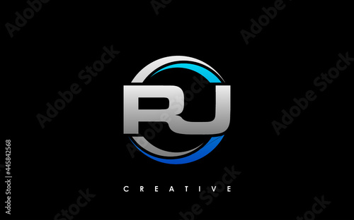 RU Letter Initial Logo Design Template Vector Illustration