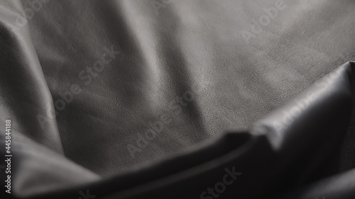 Closeup shot of leather jacket photo