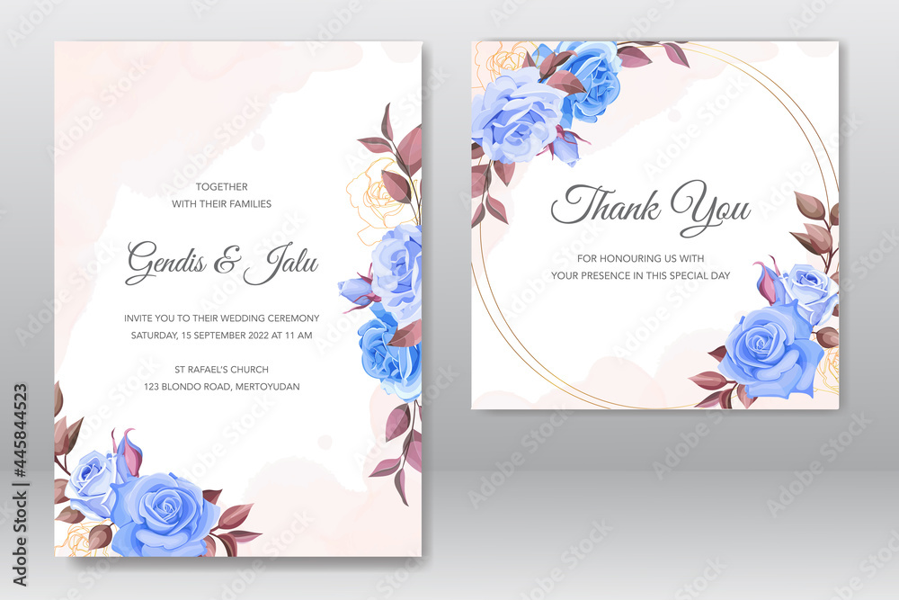 elegant floral wedding invitation template