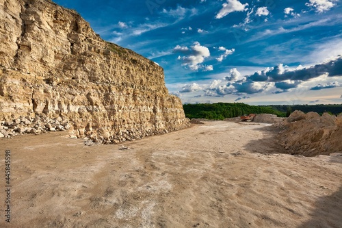 Landscape of stone quarry on a summer day. photo
