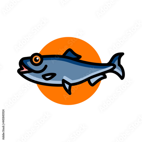 Simple Animal logo Design vector The American shad fish Unique