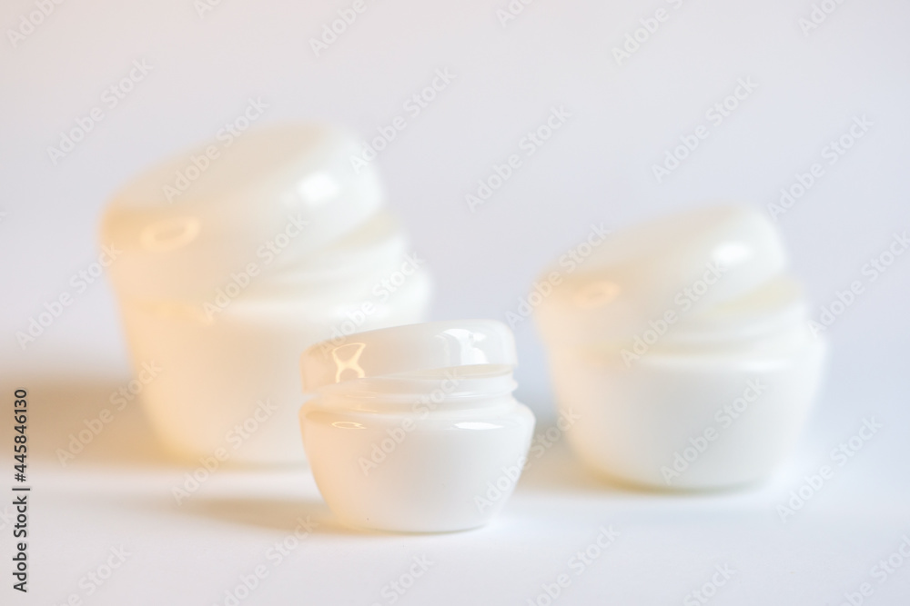 jar of cream on a white background jar of cream on a white background