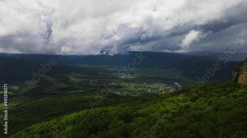 Dakhovskaya Village in Adygea, Russia. Aerial View photo