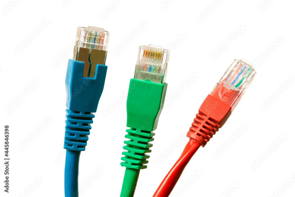 Ethernet network cables isolated on white Ethernet network cables isolated on white