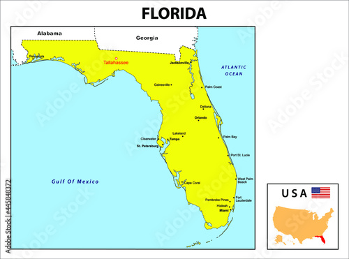 Alabama Map. State and district map of Alabama. Administrative and political map of Alabama with the major district