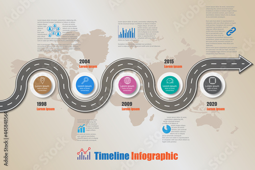 Business roadmap timeline infographic icons designed for abstract background template milestone element modern diagram process technology digital marketing data presentation chart Vector illustration