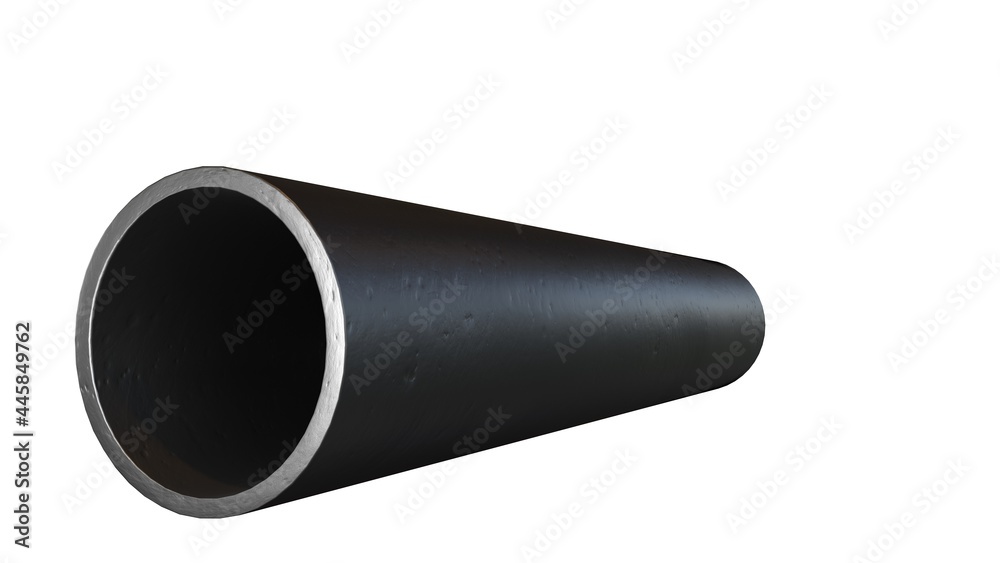 Round pipe rolled metal - isolated conceptual industrial 3D illustration Round pipe rolled metal - isolated conceptual industrial 3D illustration