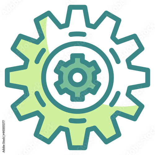 cogwheel blue line icon