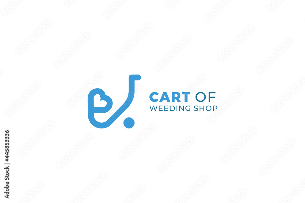 Happy shopping of newly married or love shopping or cart of wedding shop Happy shopping of newly married or love shopping or cart of wedding shop