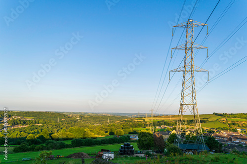power lines in the field