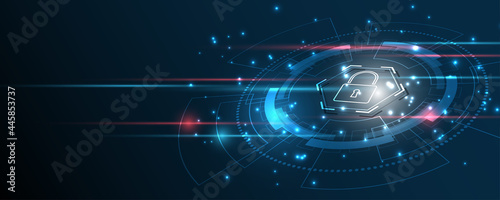 Padlock Security cyber digital concept Abstract technology background protect system innovation vector illustration