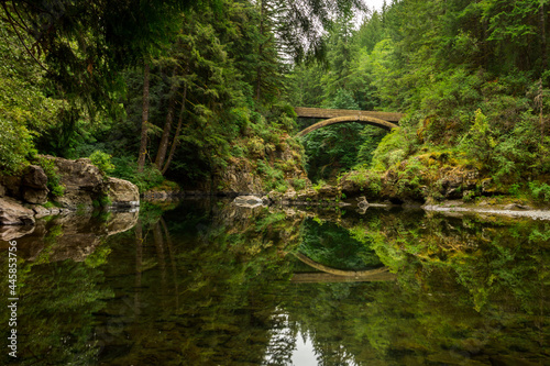 Historical Arch footbridge at the Moulton falls State Park, Washington