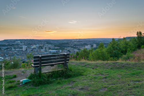 bench at sunset