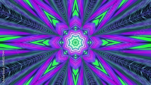 Shiny geometric flower pattern 4K UHD 3d illustration