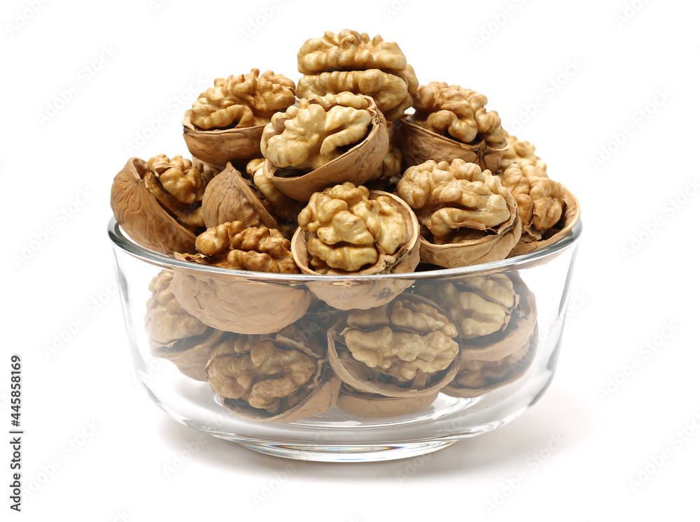 walnuts on a white background walnuts on a white background