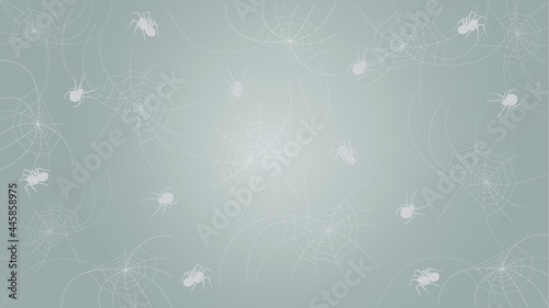 Gray pattern with spiders on a spider web