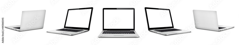 Laptop front and back side mock up isolated Laptop front and back side mock up isolated